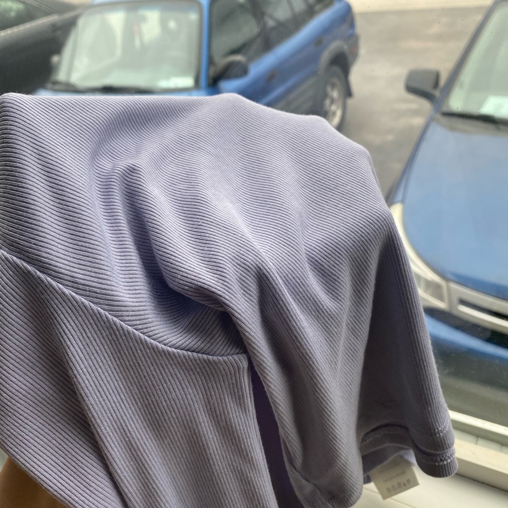 Sunday best bliss ribbed crop top in lilac - Picture 2 of 2